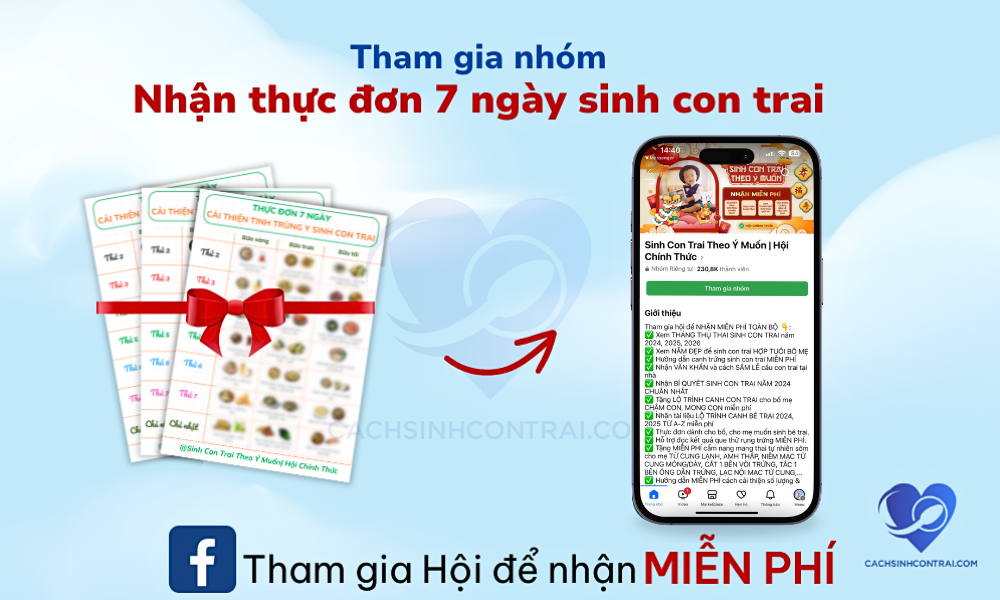 Tham gia nhóm để nhận thực đơn canh trai nào mẹ ơi
